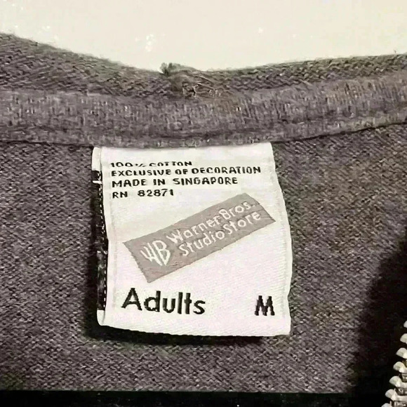 Warner Bros Tweety Bird Vintage Triple Tweety Hoodie Gray 90s Cartoon Adult M - Picture 3 of 6